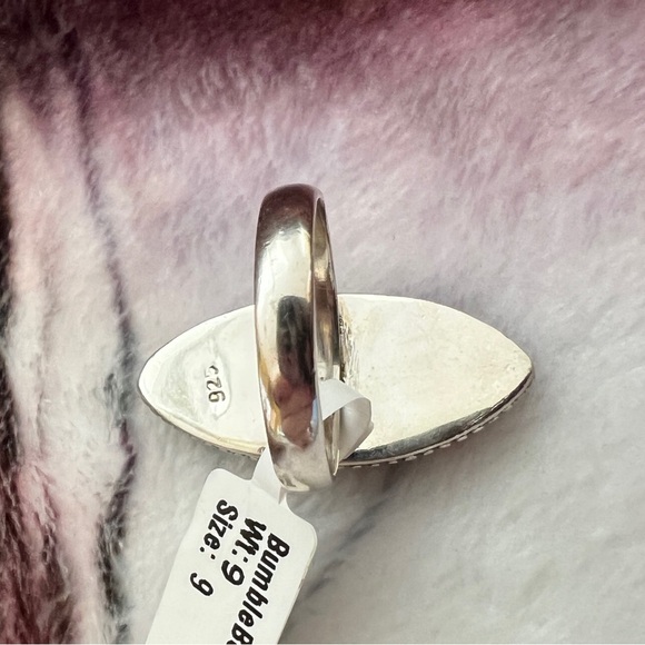 ❤️ Bumblebee Jasper Southwestern 925 Navajo Inspired Sz 8.75 Ring 9.1gms - Picture 6 of 11
